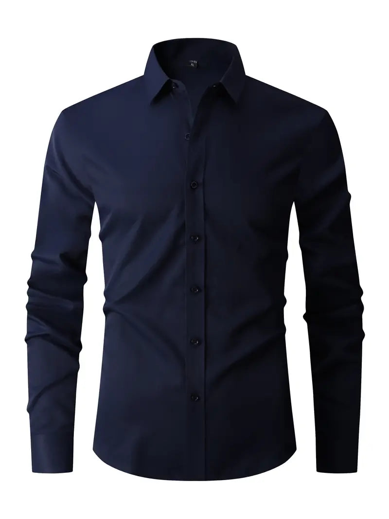"Chemise semi-formelle homme élégante, coupe moderne, tissu léger, détails raffinés, idéale pour toutes occasions"