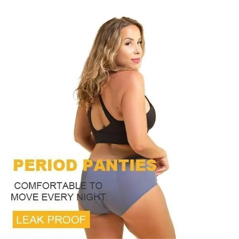 "Culottes imperméables anti-fuites noires, taille haute, en coton souple, protection discrète pour incontinence et menstruati
