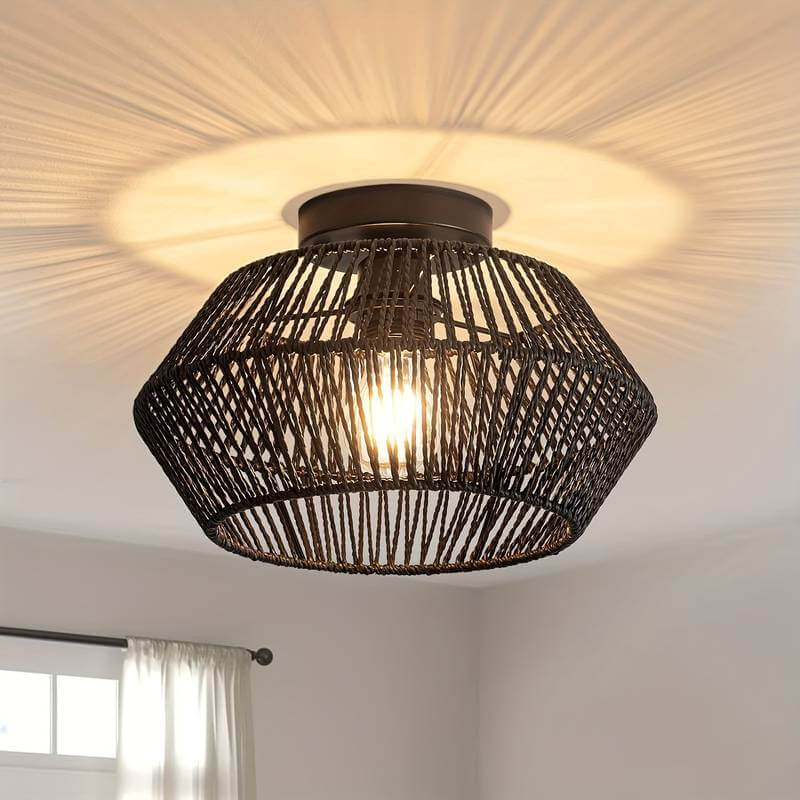 Plafonnier Rotin Boho Chic 30cm