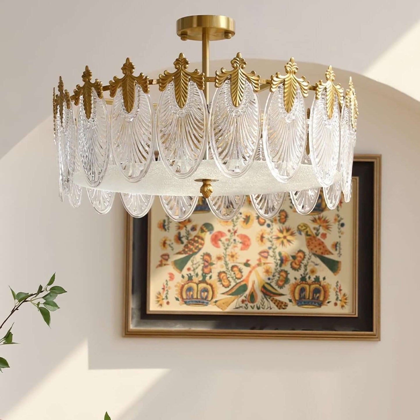 Motif Décoratif Lustre Rond En Verre