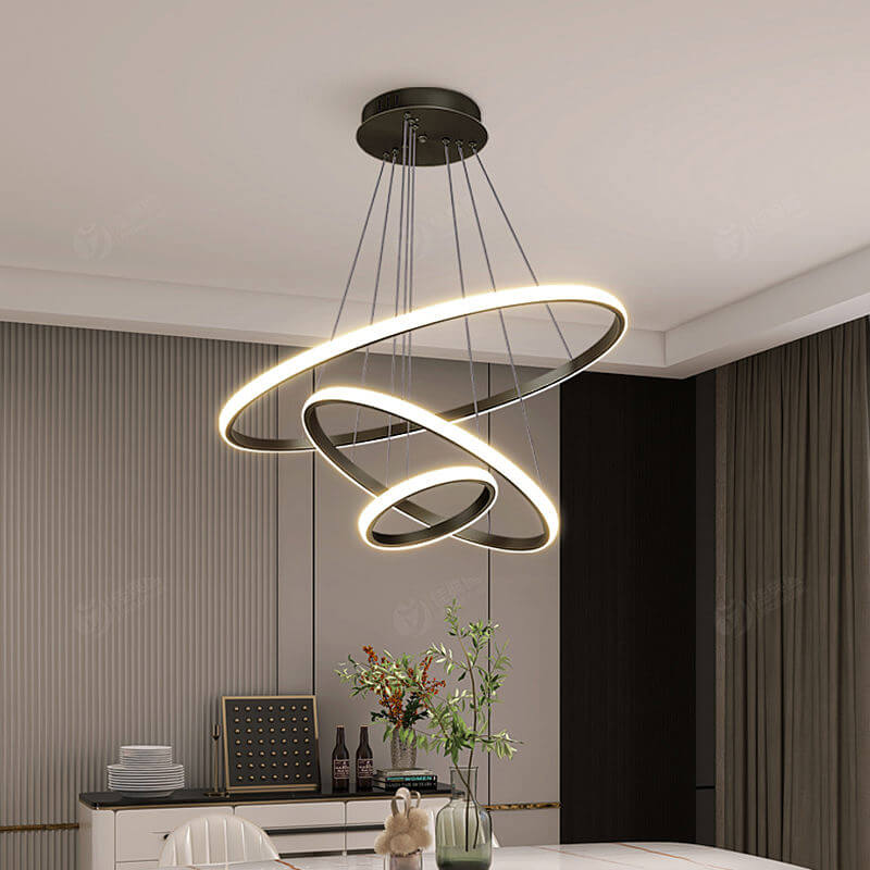 Lampe de plafond moderne 3 anneaux