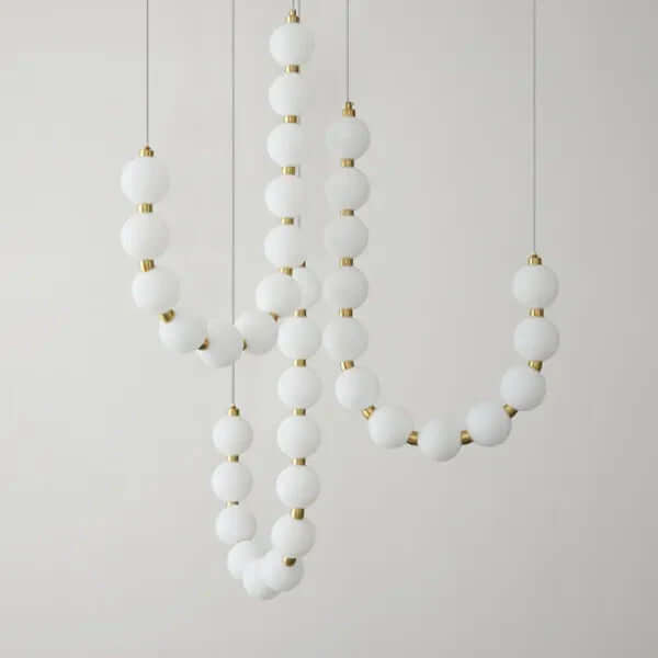 Lustre À Chaîne Blanc De Luxe