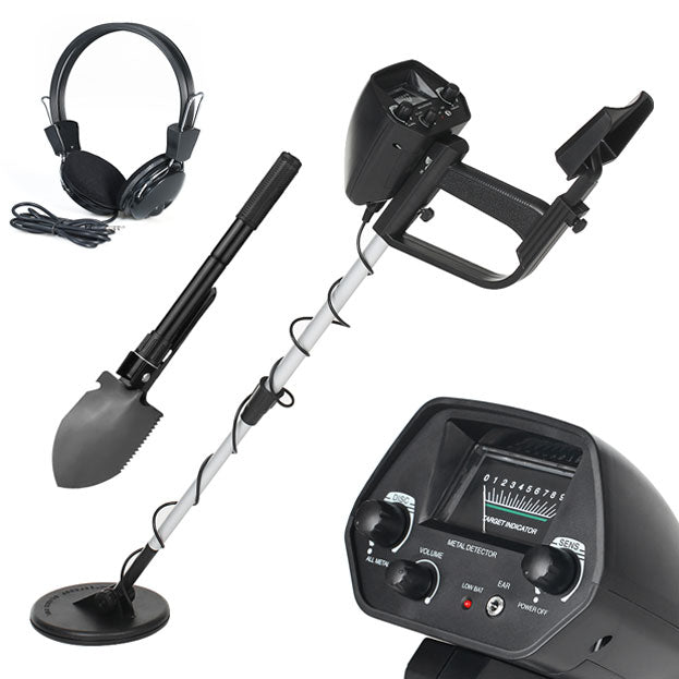 "Détecteur de métaux pro robuste avec bobine étanche, casque audio inclus, design ajustable pour chasse aisée aux trésors."