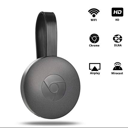 Diffuseur vidéo 1080p noir compact, connecté HDMI et Wi-Fi, pour streaming HD depuis Android, iPhone sur TV.