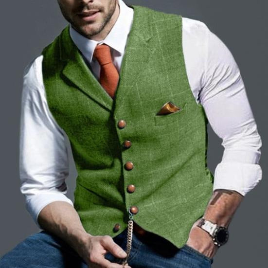 Gilet en Tweed Carreaux Élegant Homme - Style Classique