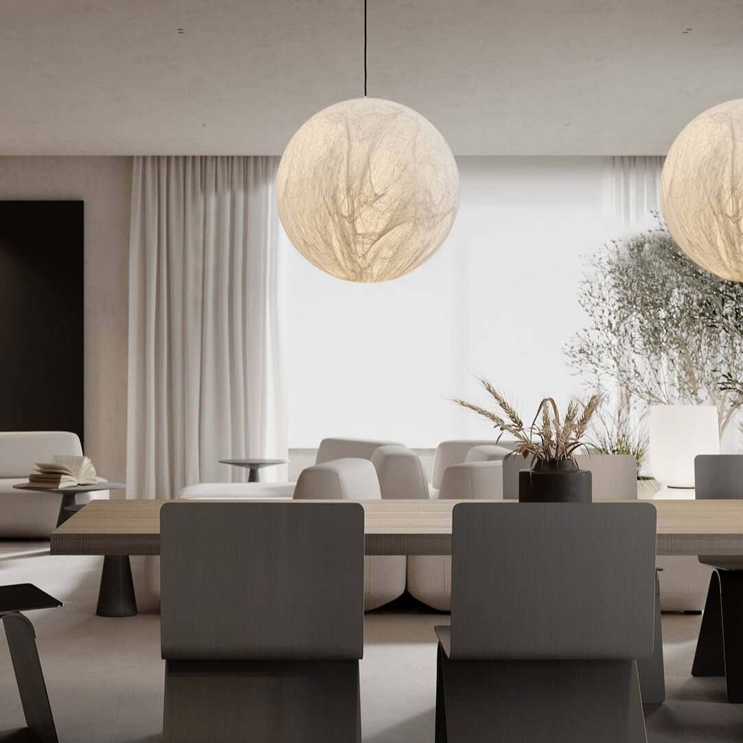 Lampe Pendante En Soie Moon
