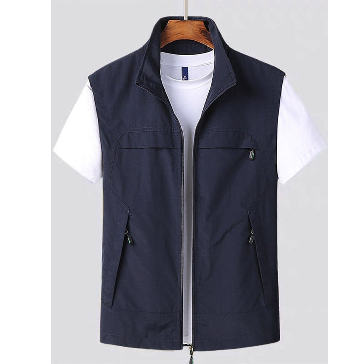 Gilet sport homme à séchage rapide, sans manches, tissu aéré, idéal pour activité physique, couleur unie.