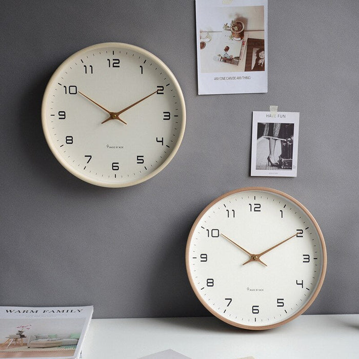 "Horloge murale nordique en bois, design minimaliste scandinave, matériaux naturels, 25x25cm ou 30x30cm"