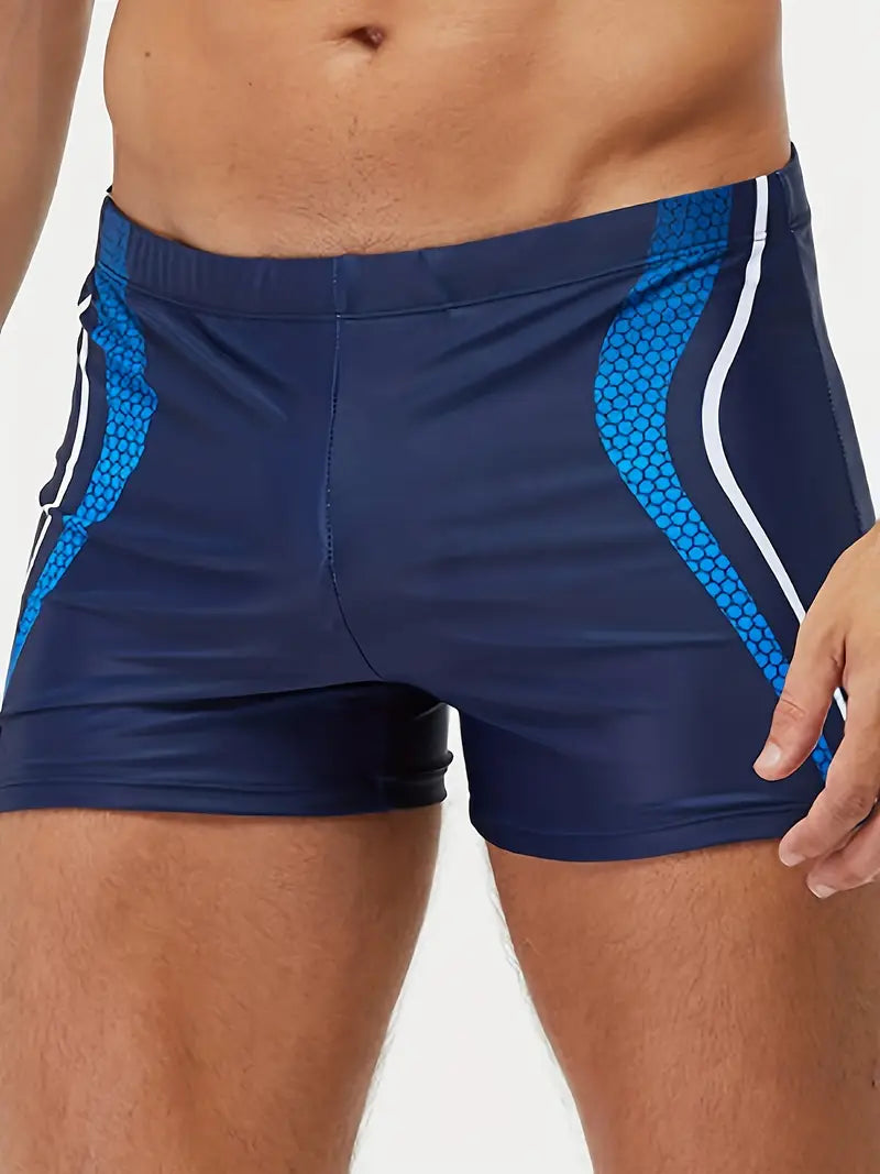 Maillot de bain homme bleu marine, séchage rapide, léger et respirant, idéal pour la plage et aventures aquatiques.