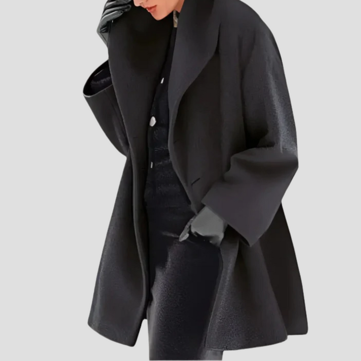"Manteau en laine à capuche, ample et élégant, pour femmes, couleur vive, idéal pour un style hivernal chic et chaud."