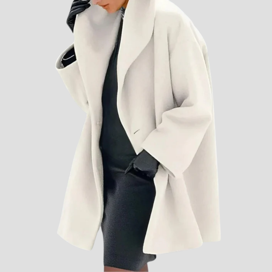 "Manteau en laine à capuche, ample et élégant, pour femmes, couleur vive, idéal pour un style hivernal chic et chaud."