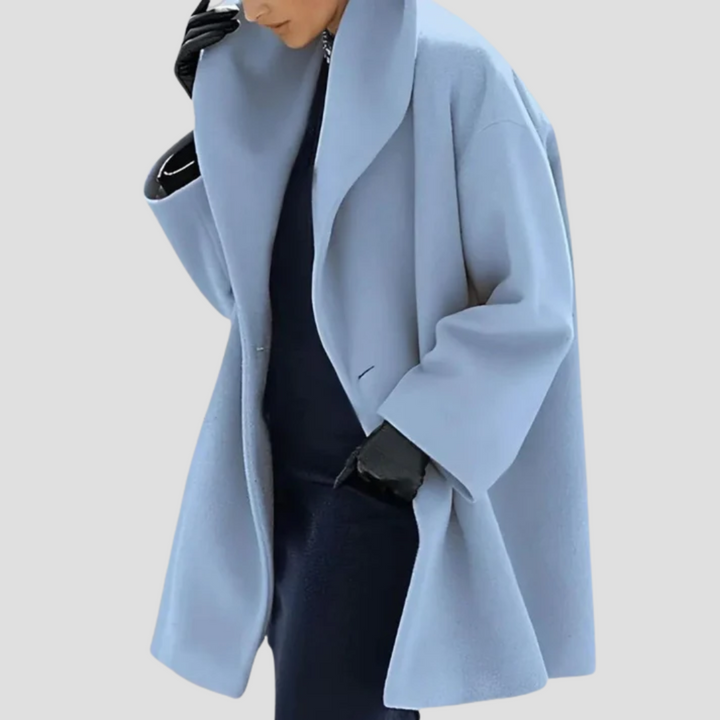 "Manteau en laine à capuche, ample et élégant, pour femmes, couleur vive, idéal pour un style hivernal chic et chaud."
