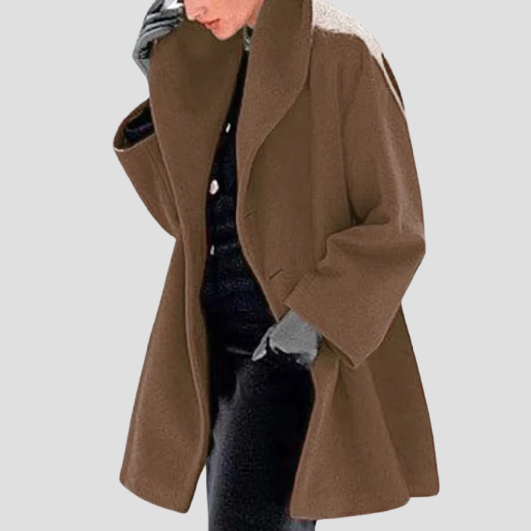 "Manteau en laine à capuche, ample et élégant, pour femmes, couleur vive, idéal pour un style hivernal chic et chaud."