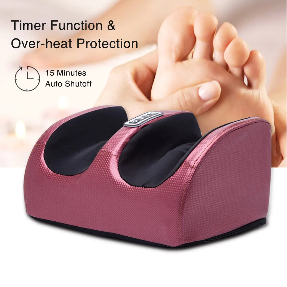 "Masseur de pieds Shiatsu chauffant, design compact, boules de massage rotatives, chaleur apaisante, bien-être maison."