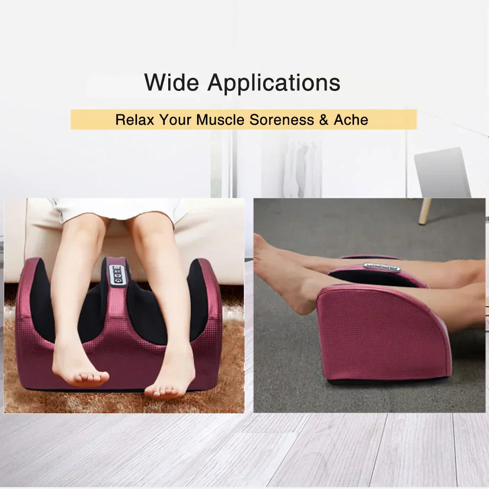"Masseur de pieds Shiatsu chauffant, design compact, boules de massage rotatives, chaleur apaisante, bien-être maison."
