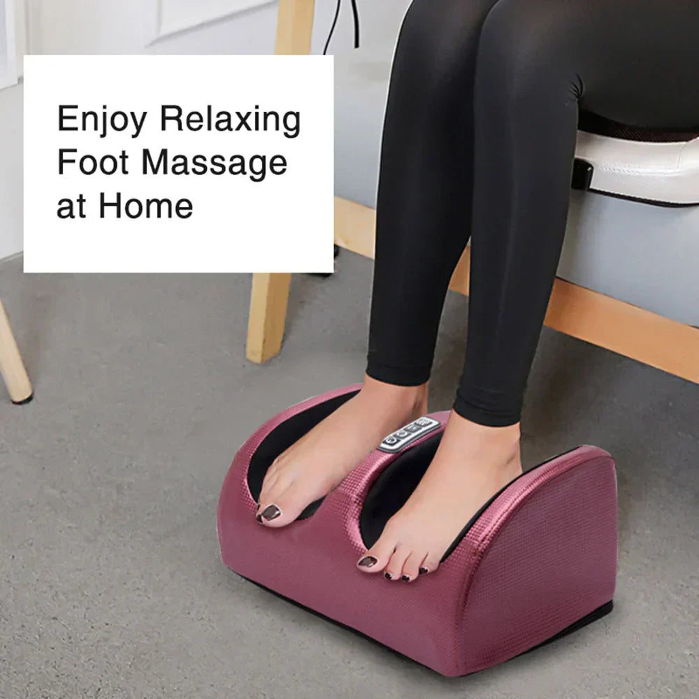 "Masseur de pieds Shiatsu chauffant, design compact, boules de massage rotatives, chaleur apaisante, bien-être maison."