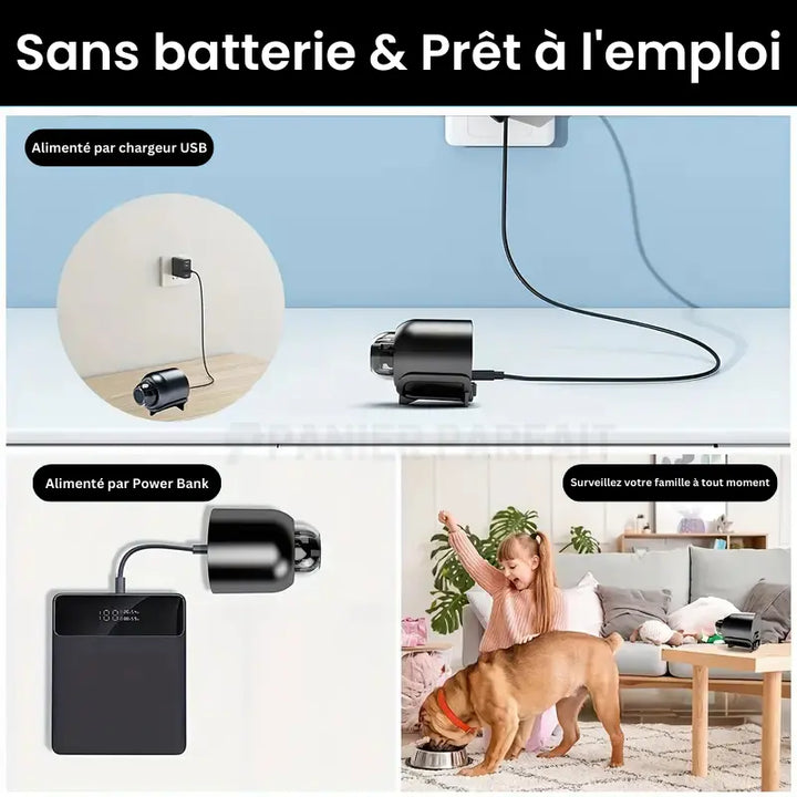 "Mini caméra espion sans fil, compacte, qualité HD, idéale pour surveillance discrète intérieure et extérieure."