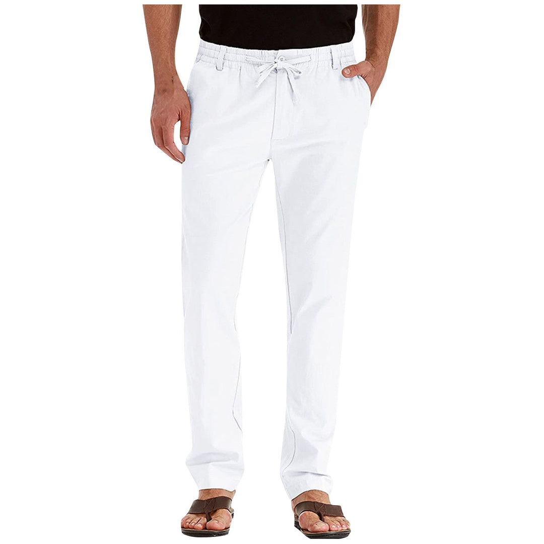 Pantalon ample décontracté homme, tissu polyester respirant, style coréen, idéal été, élégance décontractée.