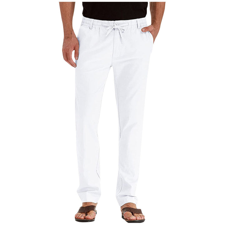 Pantalon ample décontracté homme, tissu polyester respirant, style coréen, idéal été, élégance décontractée.
