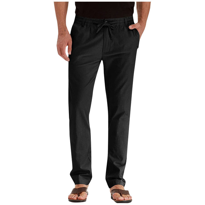 Pantalon ample décontracté homme, tissu polyester respirant, style coréen, idéal été, élégance décontractée.
