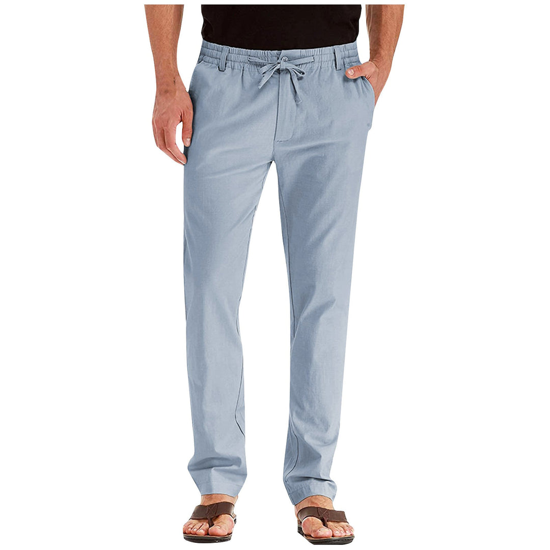 Pantalon ample décontracté homme, tissu polyester respirant, style coréen, idéal été, élégance décontractée.
