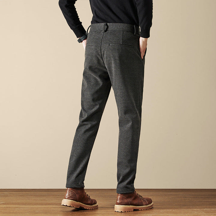 "Pantalon droit homme élégant beige, coupe chic et confortable, idéal pour toutes occasions, en tissu haute qualité."