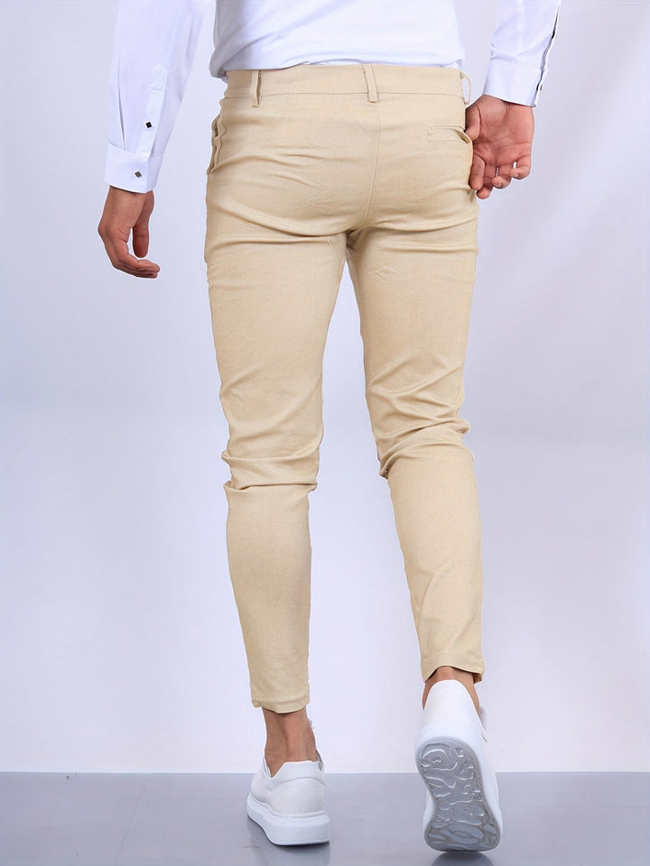 "Pantalon homme slim fit élégant, coupe moderne et ajustée, idéal pour un style professionnel et confortable."