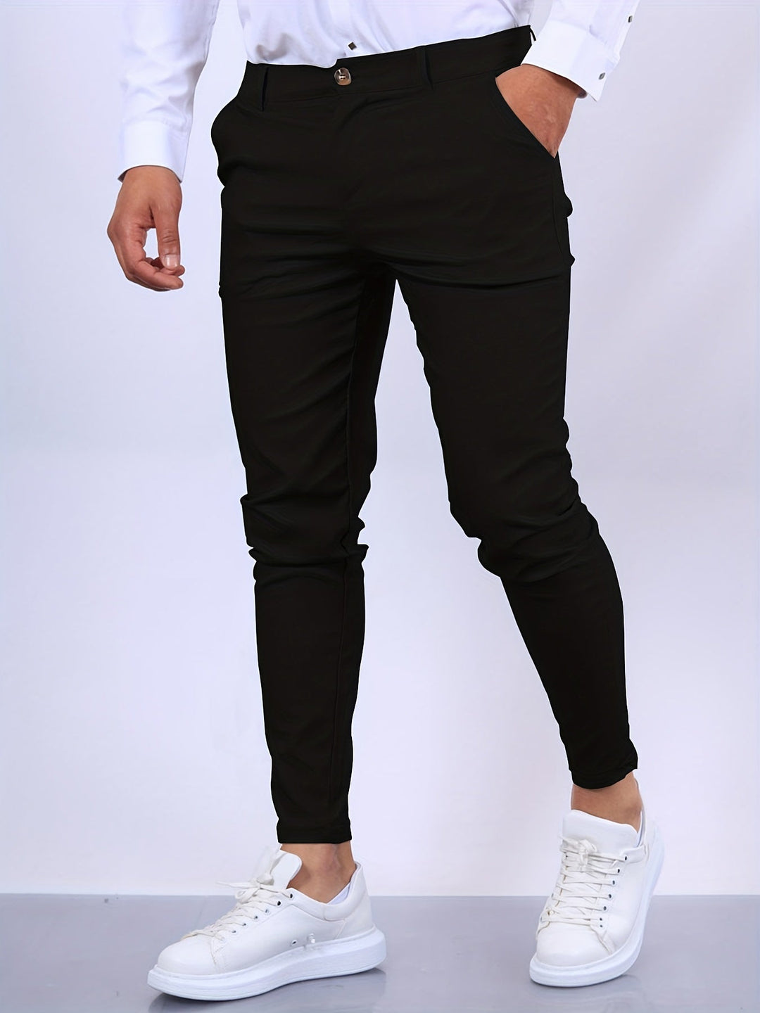 "Pantalon homme slim fit élégant, coupe moderne et ajustée, idéal pour un style professionnel et confortable."