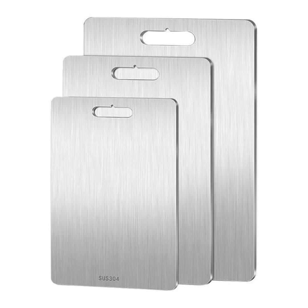 "Planche à découper en titane robuste, surface élégante et hygiénique pour cuisine moderne, anti-odeur et durable."