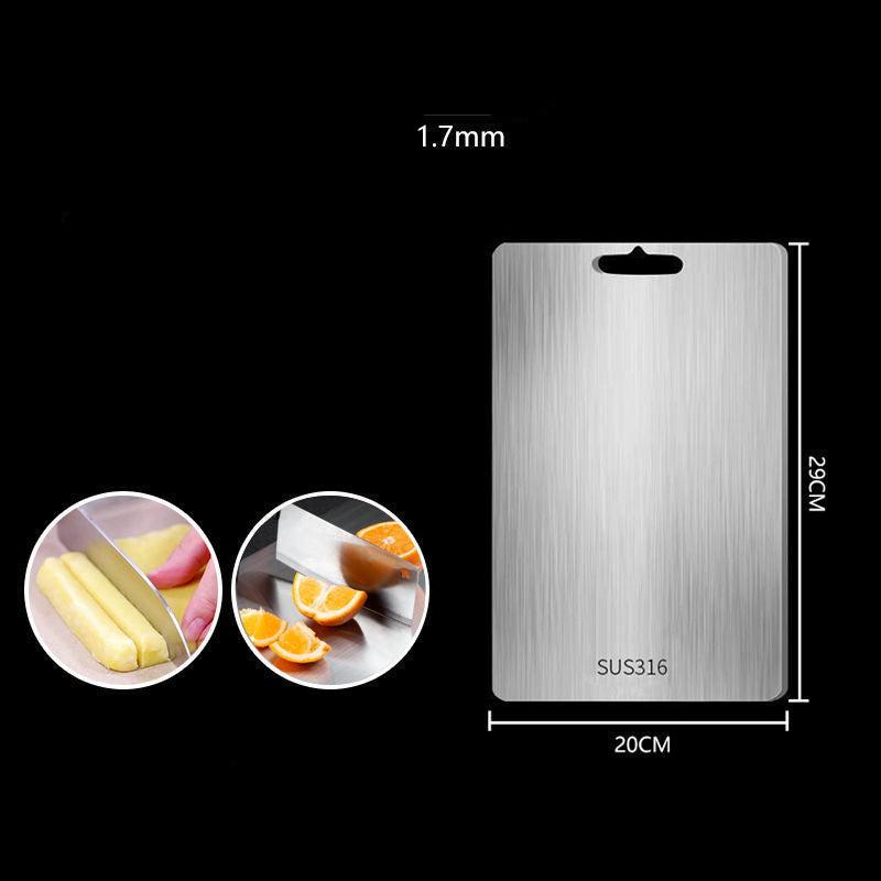 "Planche à découper en titane robuste, surface élégante et hygiénique pour cuisine moderne, anti-odeur et durable."