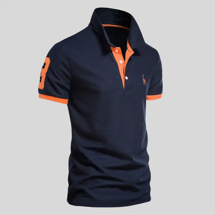 "Polo homme luxe col contrasté, tissu doux et coupe moderne, idéal pour un style élégant et confortable."