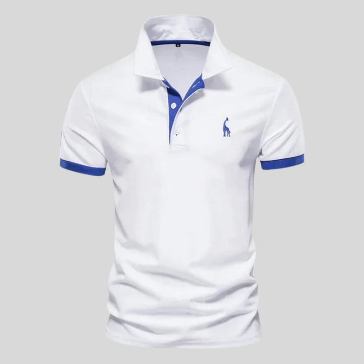 "Polo homme luxe col contrasté, tissu doux et coupe moderne, idéal pour un style élégant et confortable."