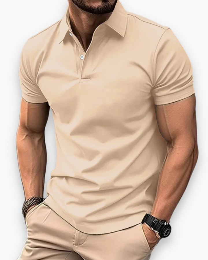 "Polo sport homme élégant polyvalent, style classique, tissu respirant, différentes couleurs visibles, idéal sport et sorties