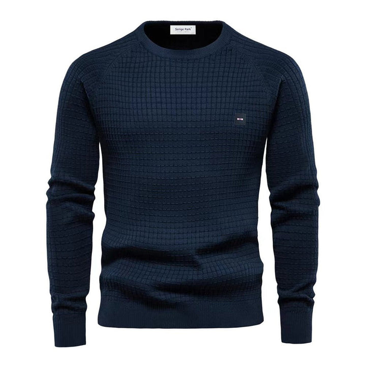 Pull homme élégant en tricot doux, design moderne, couleur beige, idéal pour toutes occasions, parfait pour l'automne.