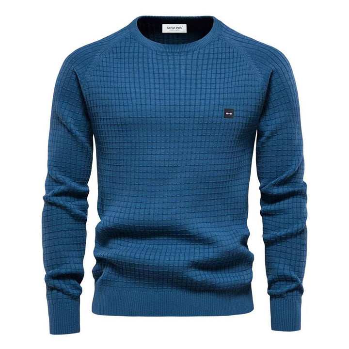 Pull homme élégant en tricot doux, design moderne, couleur beige, idéal pour toutes occasions, parfait pour l'automne.