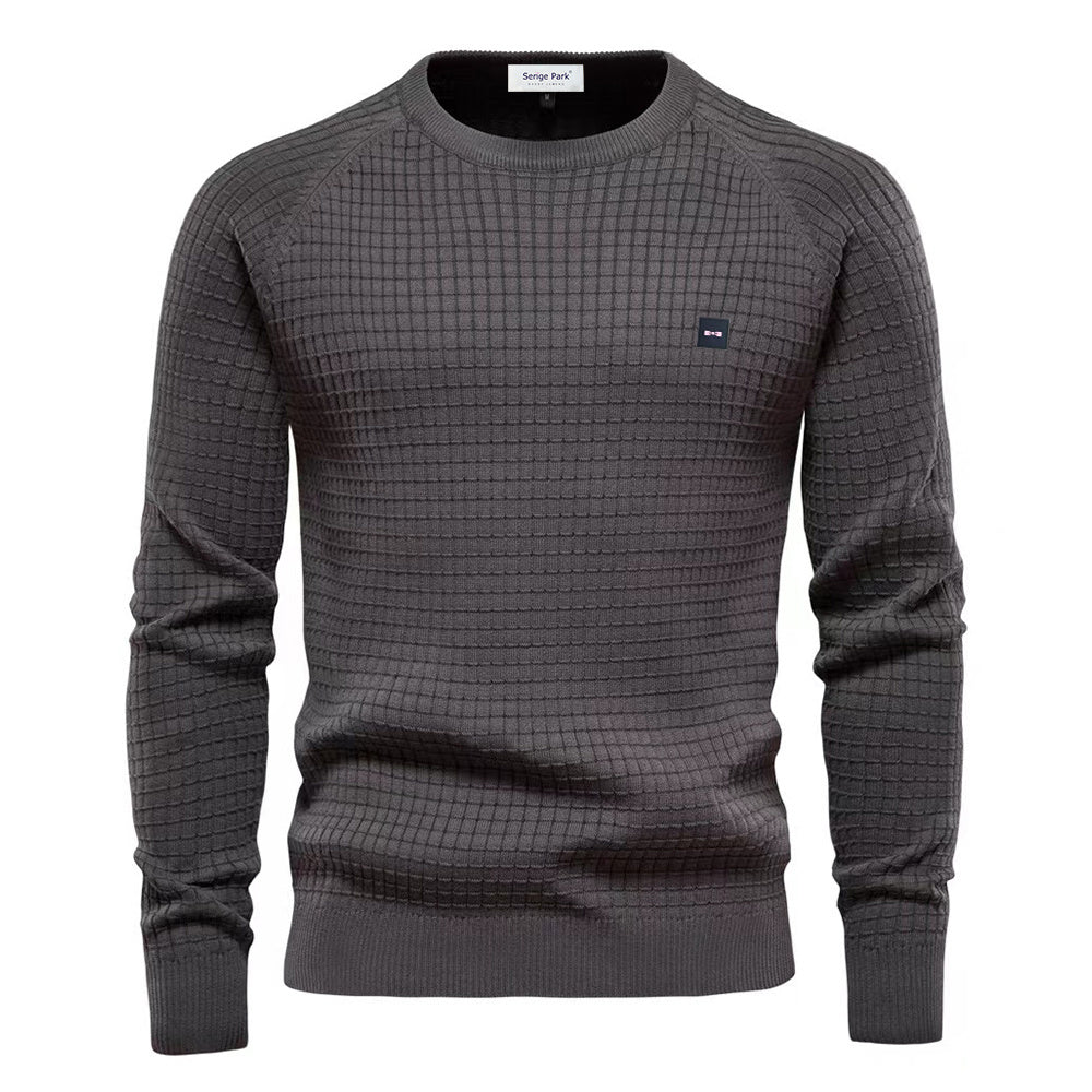 Pull homme élégant en tricot doux, design moderne, couleur beige, idéal pour toutes occasions, parfait pour l'automne.