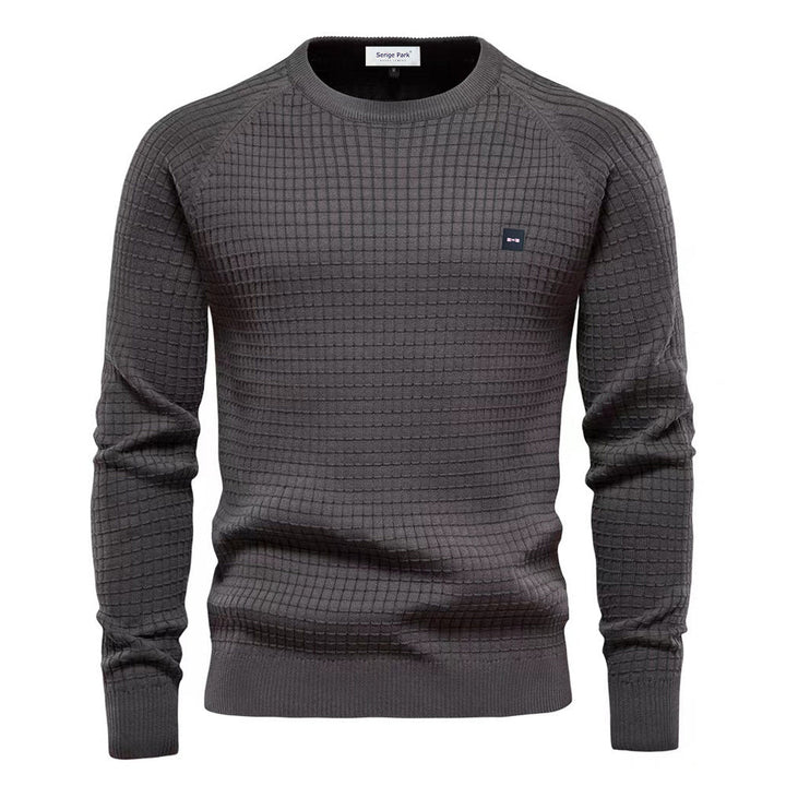 Pull homme élégant en tricot doux, design moderne, couleur beige, idéal pour toutes occasions, parfait pour l'automne.