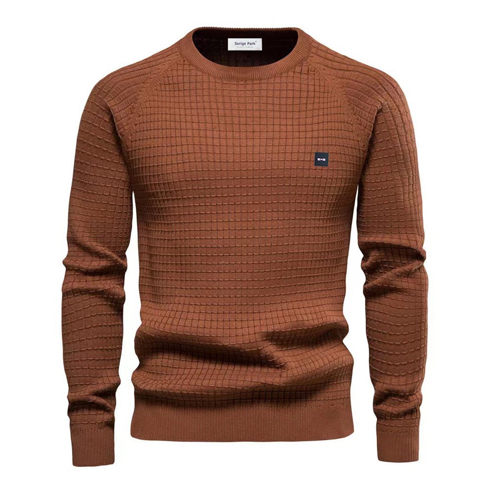Pull homme élégant en tricot doux, design moderne, couleur beige, idéal pour toutes occasions, parfait pour l'automne.