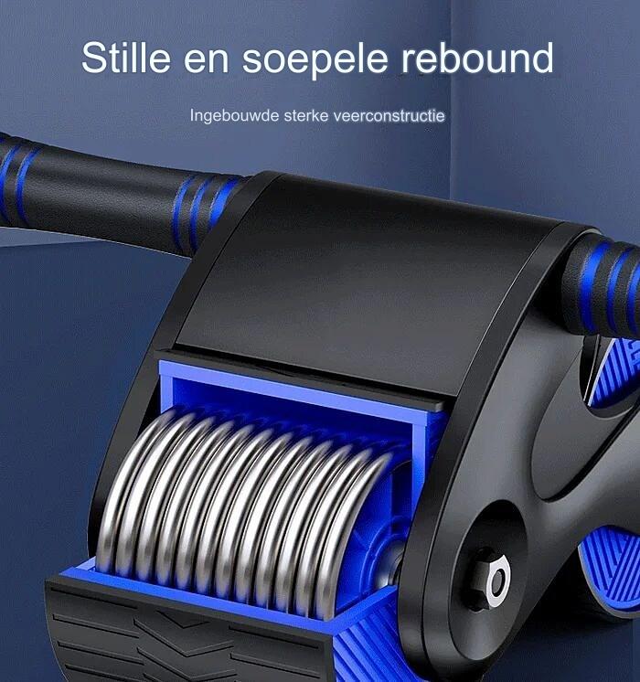 "Roulette abdominale ergonomique, silencieuse, aux couleurs blanc, bleu, orange pour renforcement musculaire efficace."