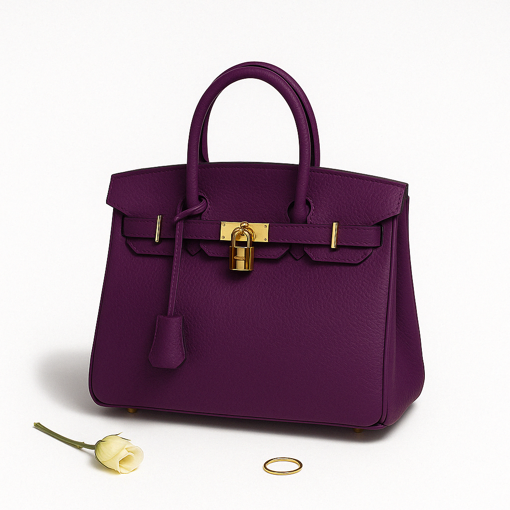 "Sac à main Élodie élégant en cuir véritable, lignes épurées, détails métalliques, intérieur spacieux, accessoire femme chic.