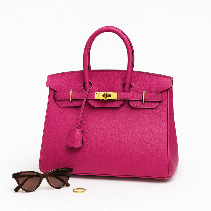 "Sac à main Élodie élégant en cuir véritable, lignes épurées, détails métalliques, intérieur spacieux, accessoire femme chic.