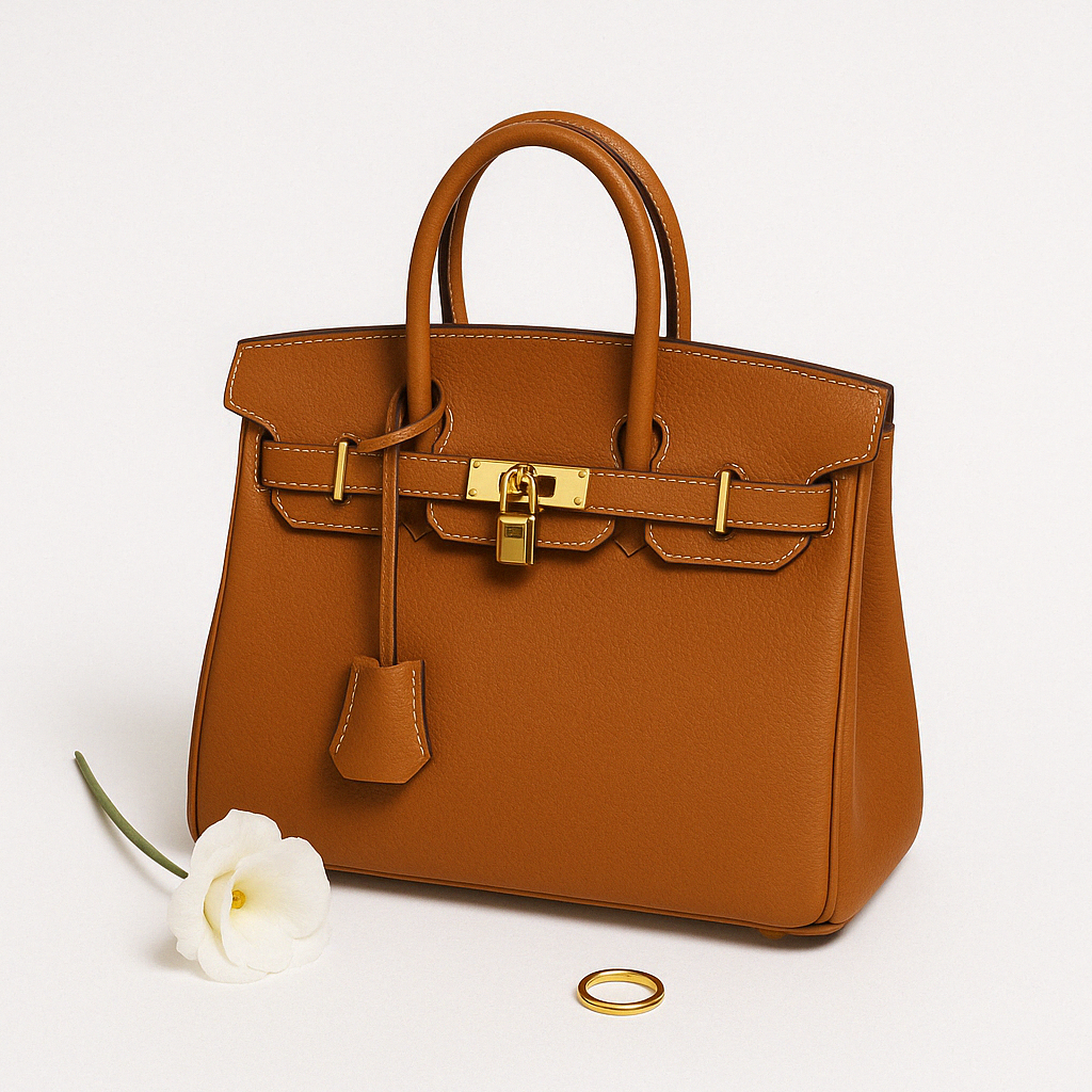 "Sac à main Élodie élégant en cuir véritable, lignes épurées, détails métalliques, intérieur spacieux, accessoire femme chic.