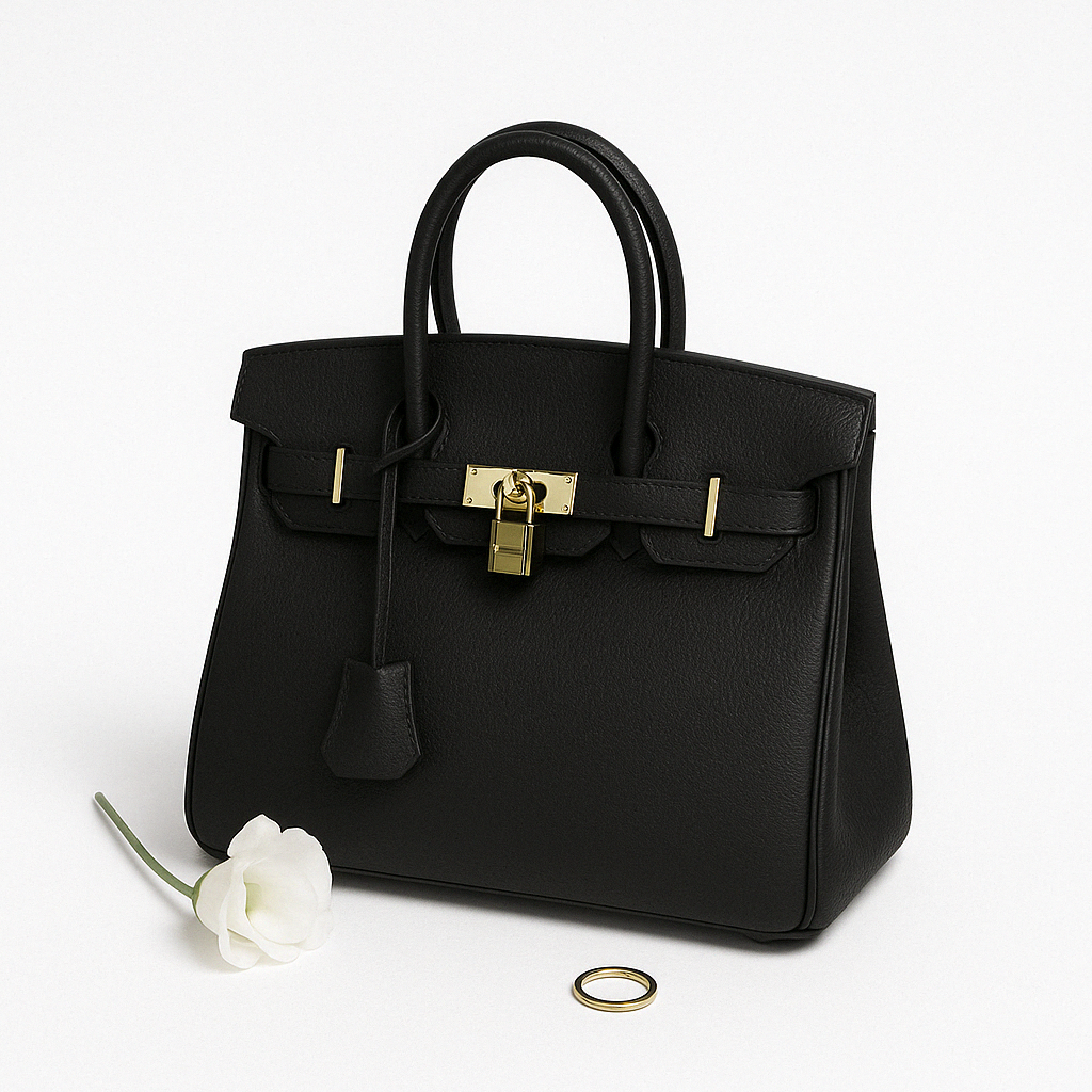 "Sac à main Élodie élégant en cuir véritable, lignes épurées, détails métalliques, intérieur spacieux, accessoire femme chic.