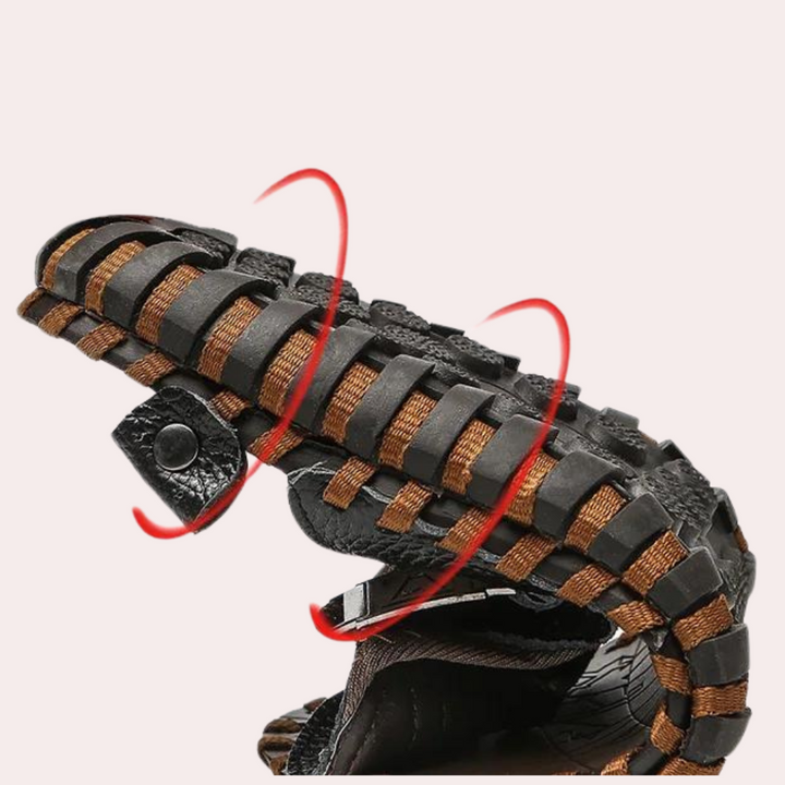 "Sandales pour hommes en cuir noir, élégantes et confortables, avec semelle antidérapante"