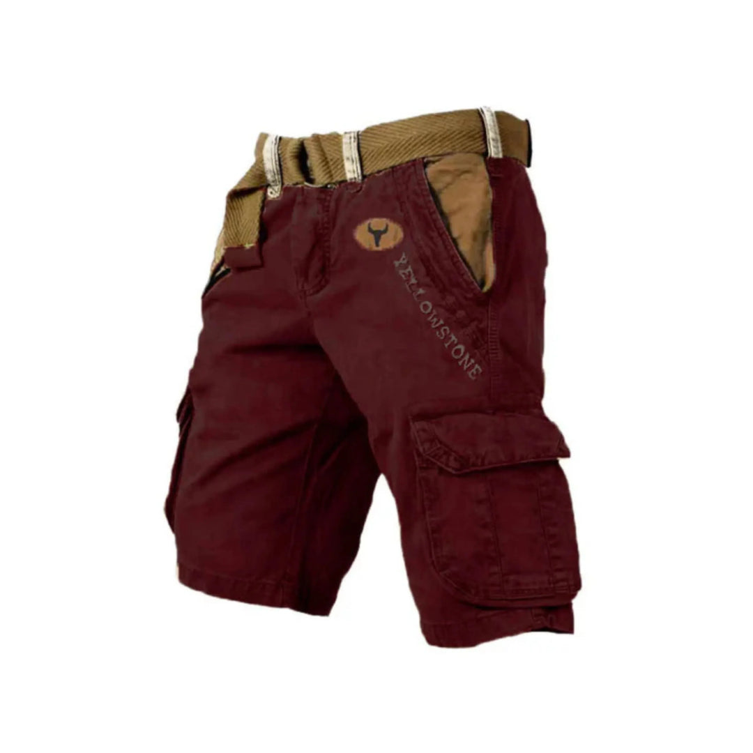 "Short cargo homme, beige, avec poches multiples, design pratique et moderne, parfait pour confort et style au quotidien."