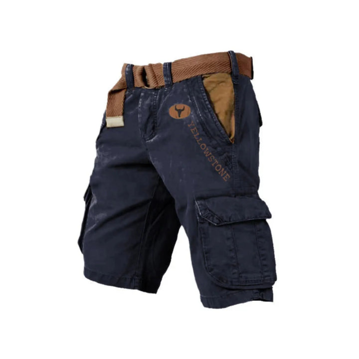 "Short cargo homme, beige, avec poches multiples, design pratique et moderne, parfait pour confort et style au quotidien."