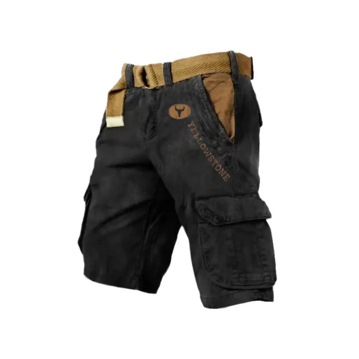 "Short cargo homme, beige, avec poches multiples, design pratique et moderne, parfait pour confort et style au quotidien."
