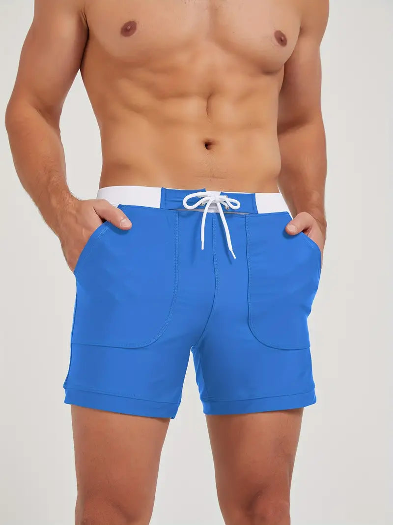 "Short de bain homme séchage rapide, tissu léger, style minimaliste, parfait pour l'été et les journées ensoleillées."
