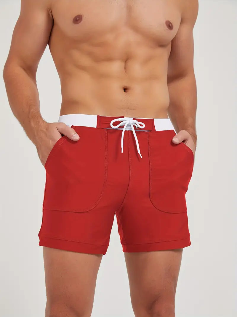 "Short de bain homme séchage rapide, tissu léger, style minimaliste, parfait pour l'été et les journées ensoleillées."