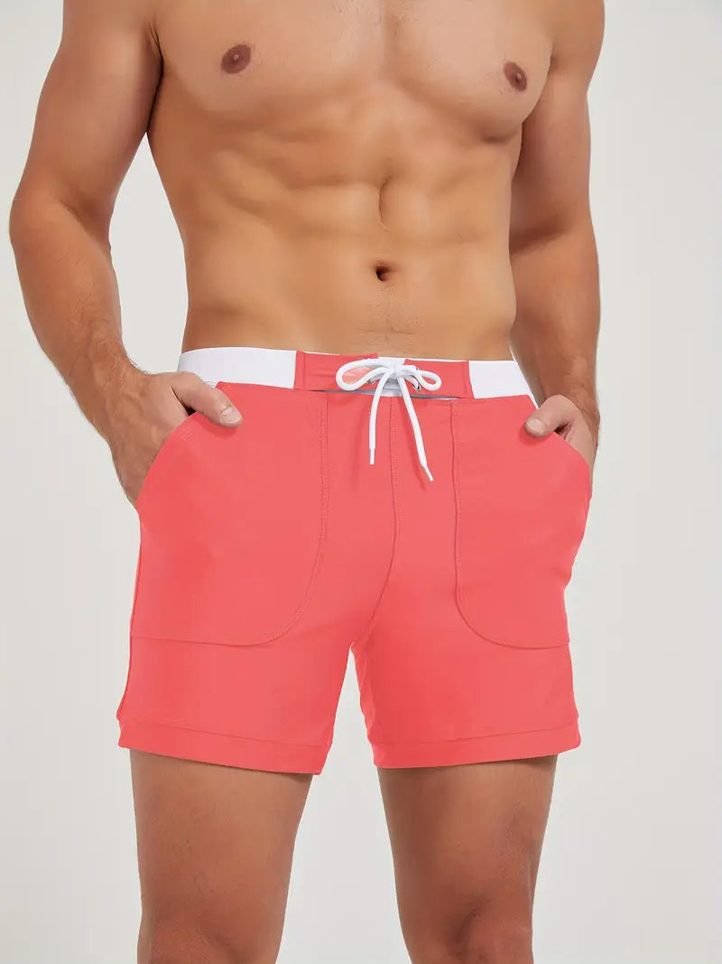 "Short de bain homme séchage rapide, tissu léger, style minimaliste, parfait pour l'été et les journées ensoleillées."